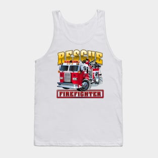 Cartoon Fire Truck Tank Top